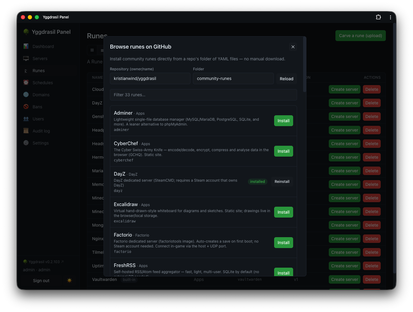 Browse runes on GitHub